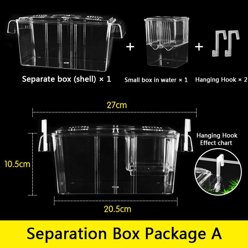 External Breeding Isolation Box Acrylic Aquarium desktop Breeding Box Double Layers Multifunction Removed Mother fish GuppyBetta: Separation box A