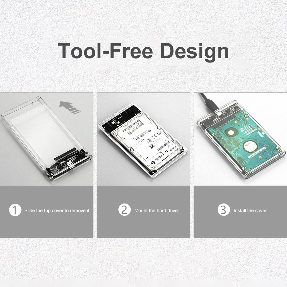 BL HDD fallen 2,5 6Gbps SATA zu USB C 3,0 transparent Externe Festplatte Kasten fallen HD Für Sata festplatte SSD HDD Gehäbenutzen