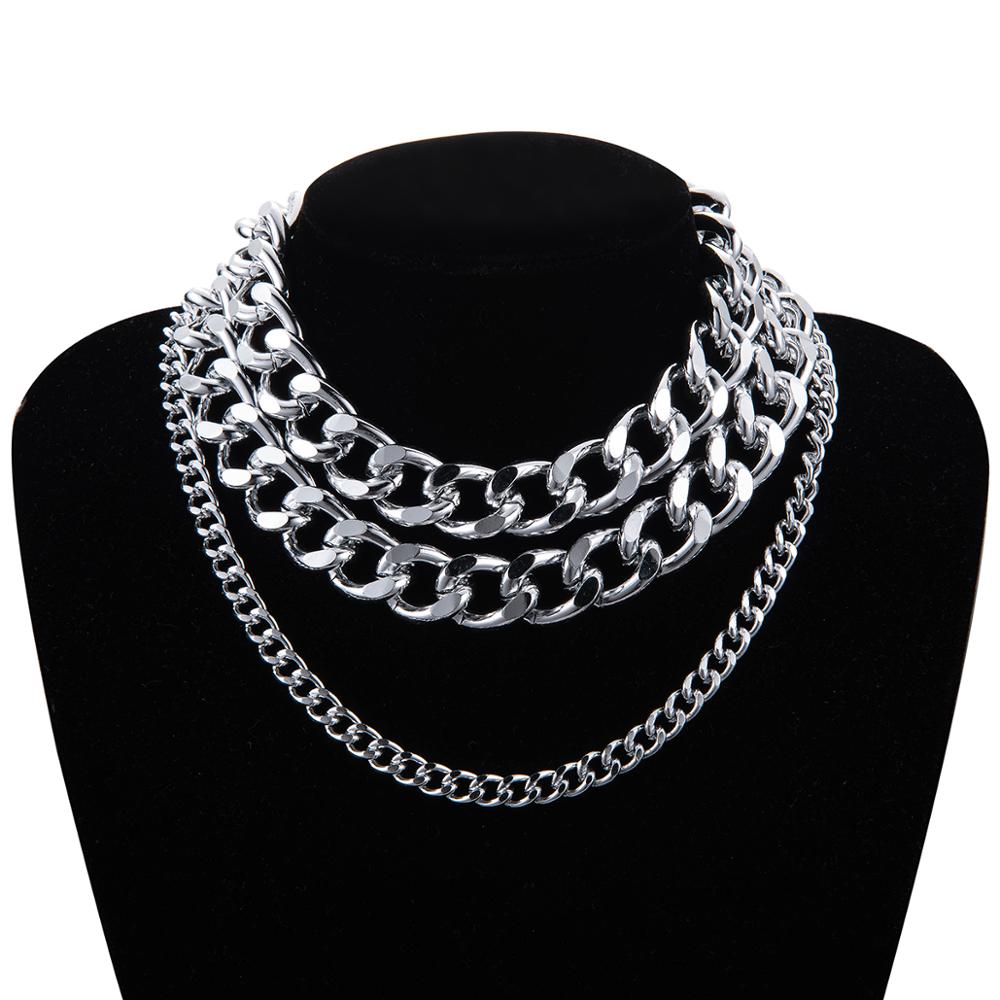 Curb Cubaanse Miami Chunky Dikke Ketting Choker Ketting Voor Vrouwen Mannen Verklaring Punk Hip Hop Hals Kraag Sieraden Goud Kleur ketting: style 6