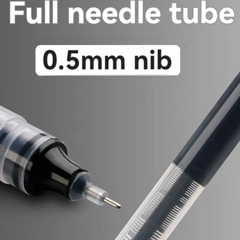 Set Pixuri Gel - 12 Buc - Vârf Scriere 0.5mm - Cerneală Uscare Rapidă - Negru, Roșu, Albastru și Culori