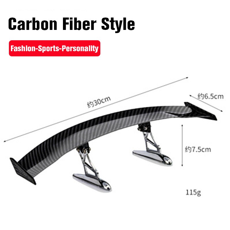 Universal Car Modified Rear Wing Carbon Fiber Painted Car Rear Spoiler Small Car Trunk Exterior Wing Parts Car Styling: Carbon Fiber Style