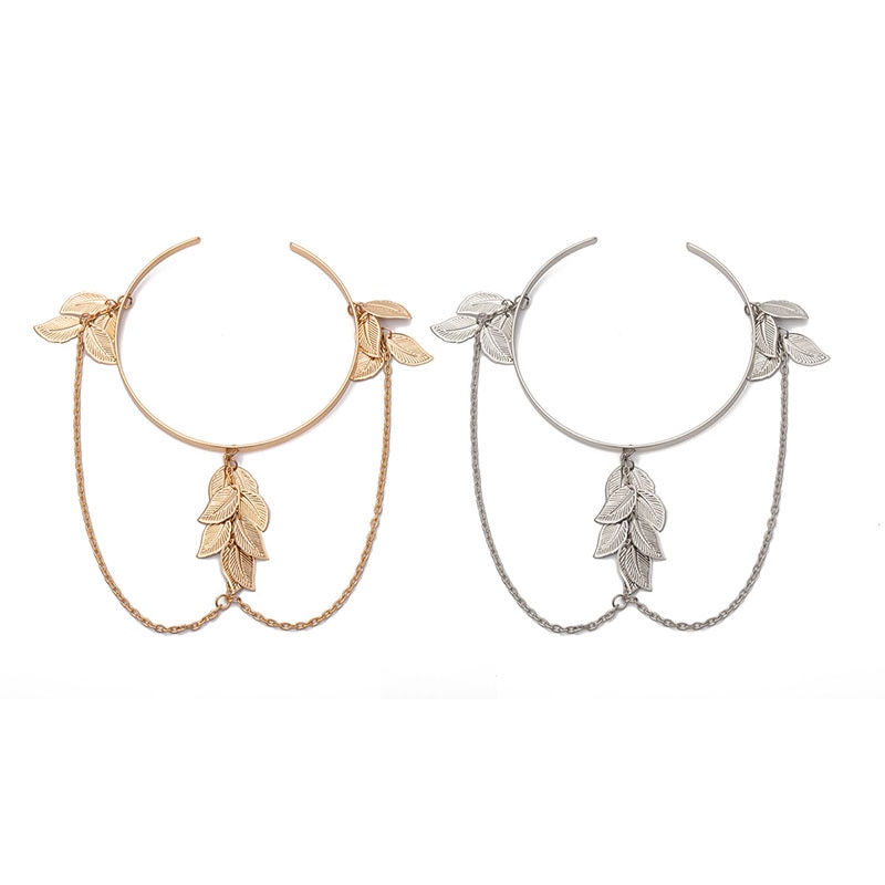 Boho guld åben armring charm blade manchet armbånd & armringe til kvinder smykker vintage kvindelig overarm armbånd
