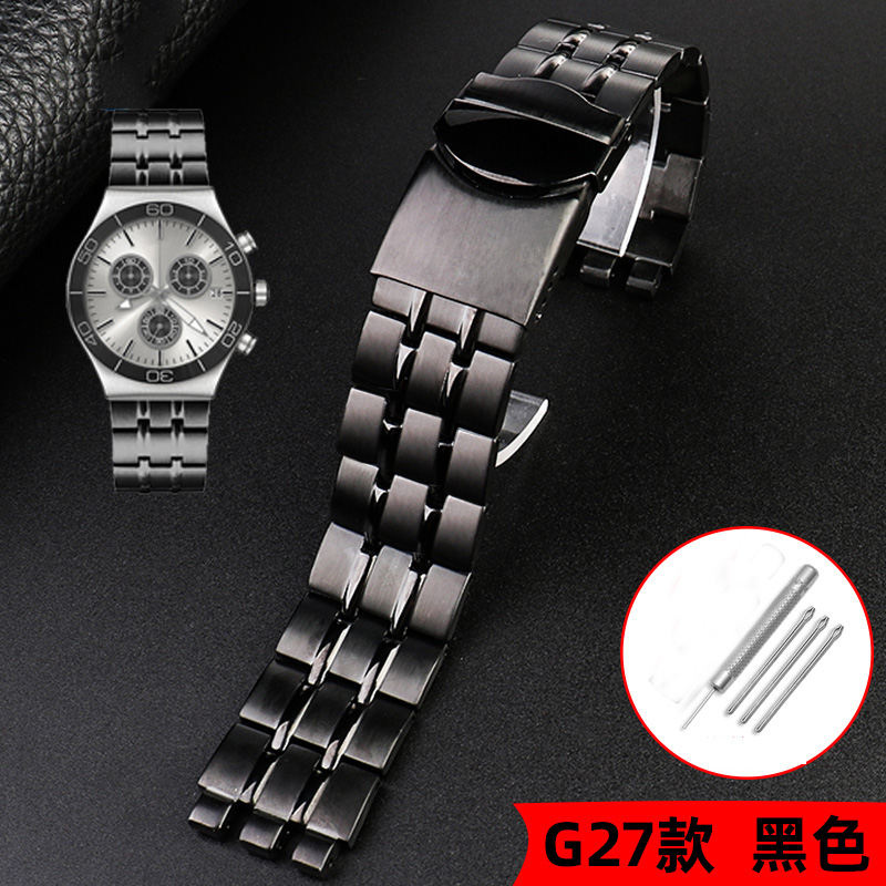 19mm 21mm neue stil Für Swatch männer schwarz stahl uhr Metall Gurt YVS451 YVS435 YCS443G Armbinde zubehör: Beige / 20mm