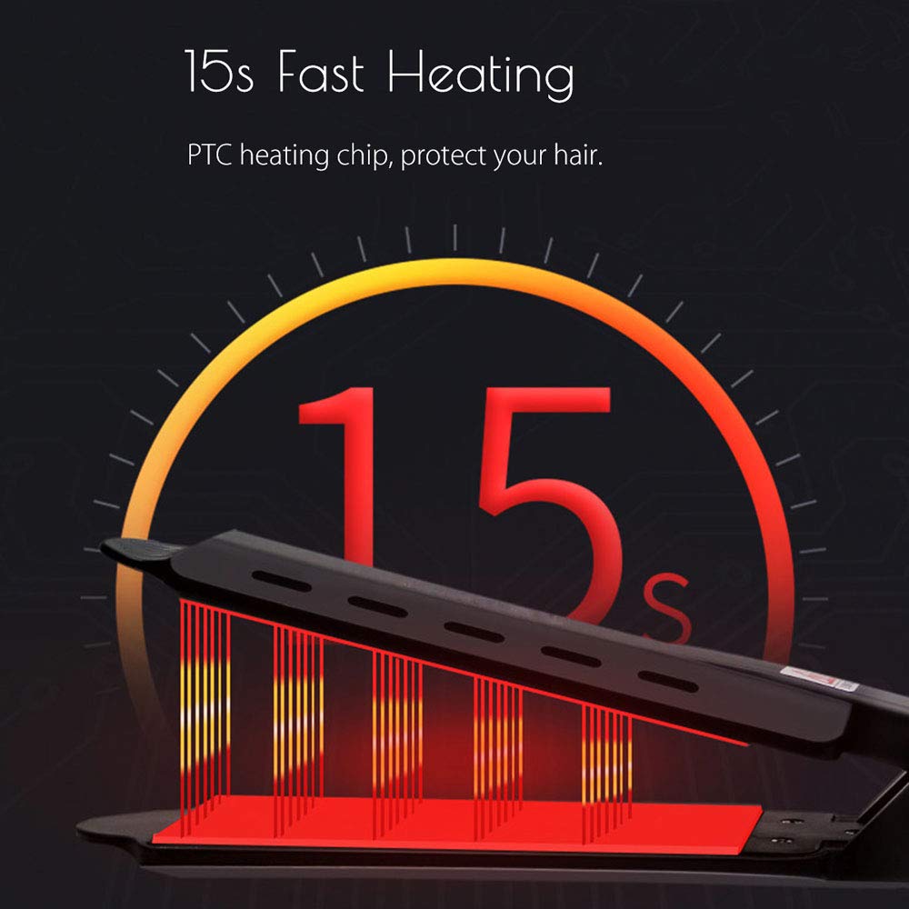 Fer à lisser en céramique Tourmaline 60W, fer plat pour cheveux, pour tous les Types de cheveux