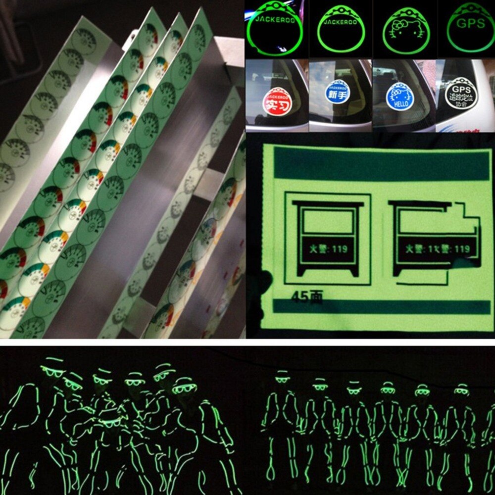 Reflecterende lichtgevende tape zelfklevende sticker verwijderbare lichtgevende tape fluorescerende, oplichtende, donkere waarschuwingstape