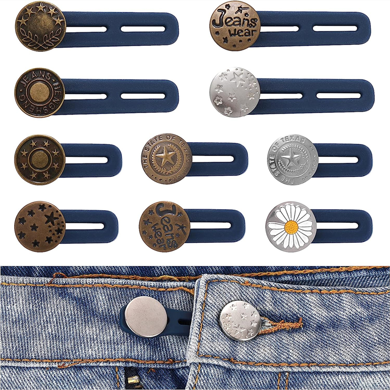 Set Da 8 Estensori Per Pantaloni Con Bottoni: Vita Regolabile Per Jeans, Gonne E Pantaloni