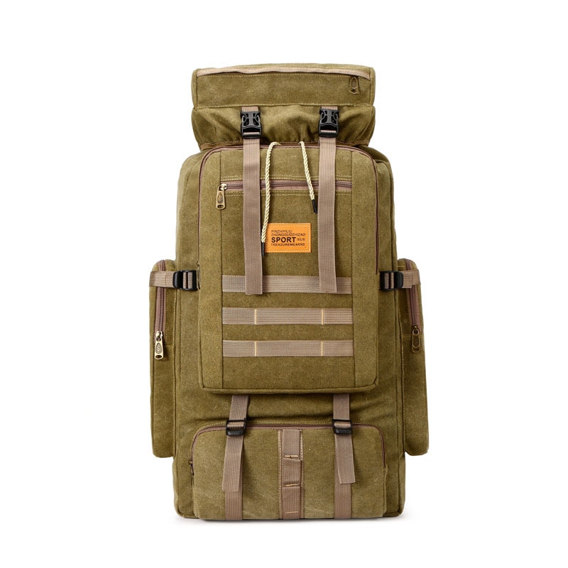 Fengtu 100L Grote Wandelen Klimmen Rugzakken Camouflage Softback Rugzak Voor Mannen En Vrouwen Sport Tassen Camping Reizen Rugzak: 70L Khaki