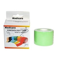 Skiën Gezicht Plakken Katoen Kinesiologie Tape Sport 5 cm X 5 m Spier Tape Waterdichte Protector Kniebeschermers Sport Tape skiën Gezicht Plakken: green