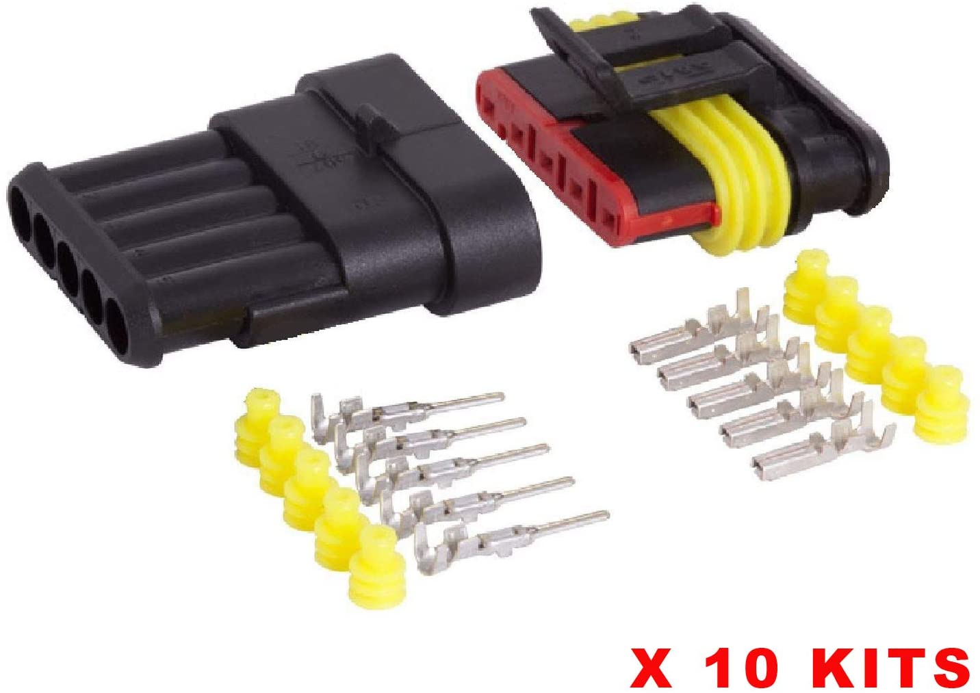 10 Kits 5 Pin Way Waterproof Electrical Connector Plug 1.5mm Series Terminals