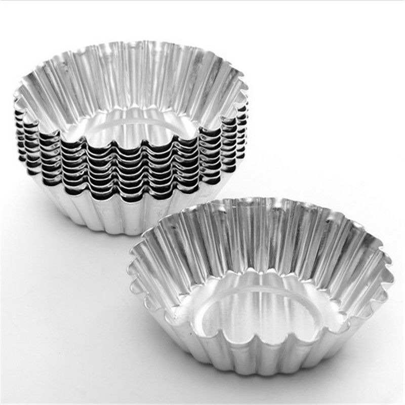 10 stuks eiertaart aluminium cupcake cake koekjesvorm puddingvorm bakvorm verdikte eiertaartvorm m-b05: 10 stuks xl