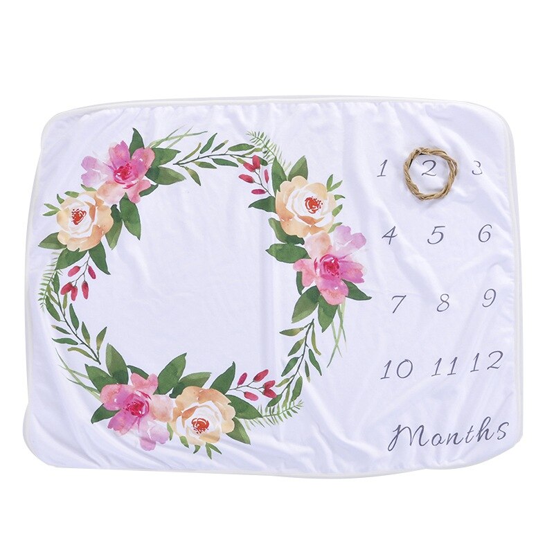 Kocyk dziecięcy noworodka przewijać wózek pościel zawinąć zdjęcie tło miesięczny wzrost cyfry w stylu kreskówki fotografia rekwizyty