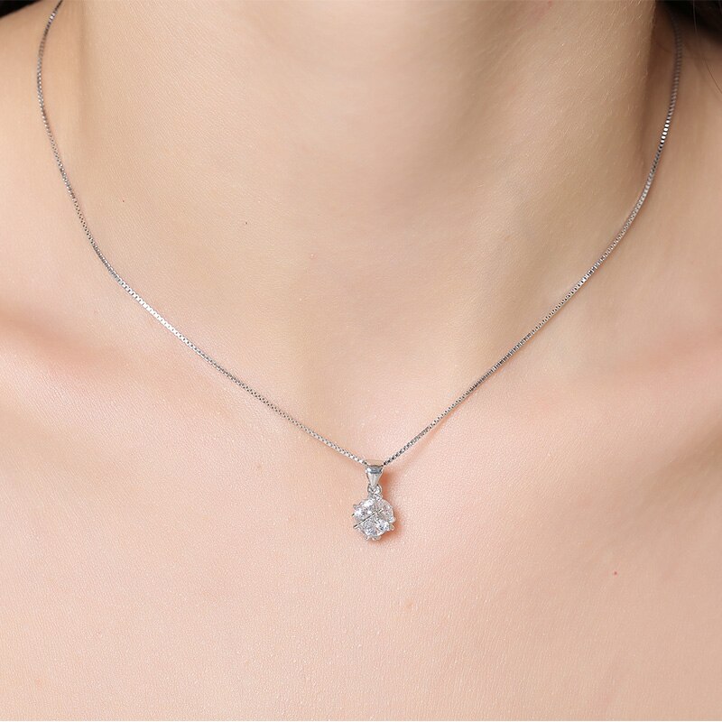 925 Sterling Silver Necklace Pendant Exquisite Women Classic Wedding Trendy Chain Fine Jewelry Discount