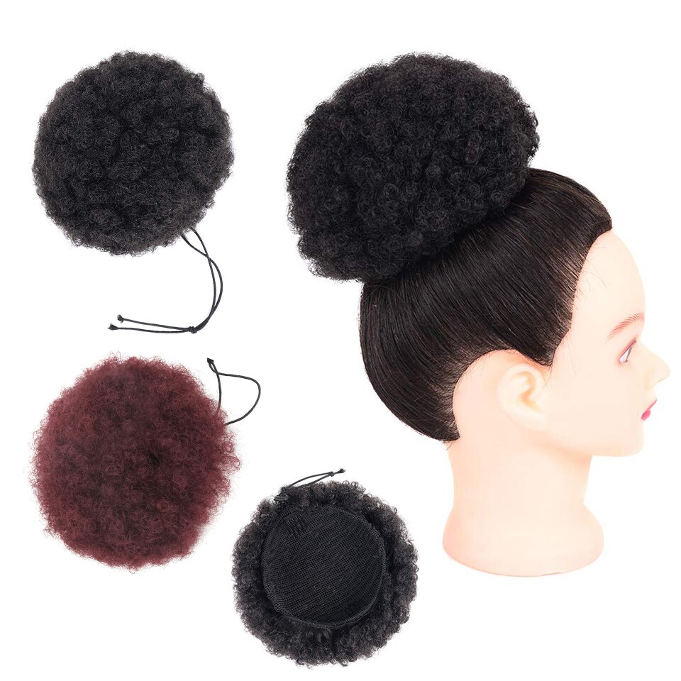 SHANGKE-coiffure courte synthétique bouffante haute, coiffure Afro crépue bouclée, queue de cheval à cordon, Chignon avec Clip