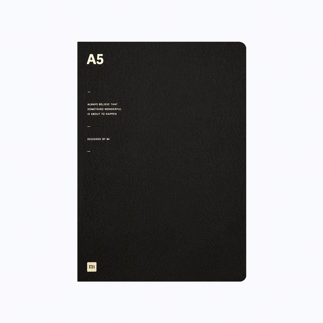 Cuaderno Xiaomi A5, cuaderno de escritura suave 80g, papel de estampado en , libreta, 3 páginas interiores, Bloc de notas, papelería escolar: Black