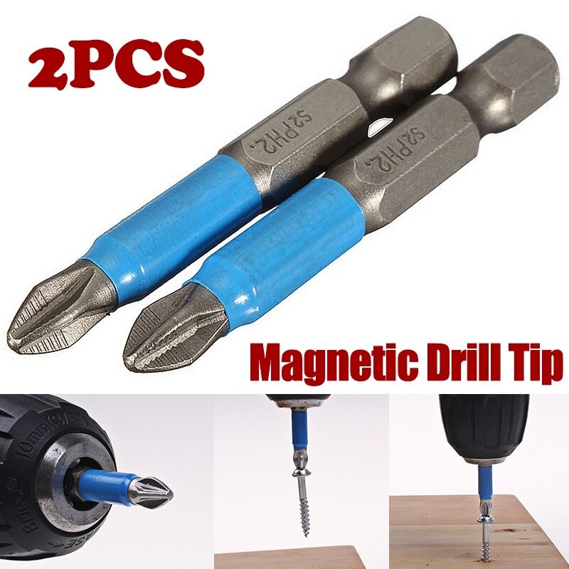 DHL-tournevis à tête transversale, outil manuel, embout de 50mm PH2, tournevis à tête hexagonale électrique, antidérapant, magnétique, tige hexagonale: 2pcs