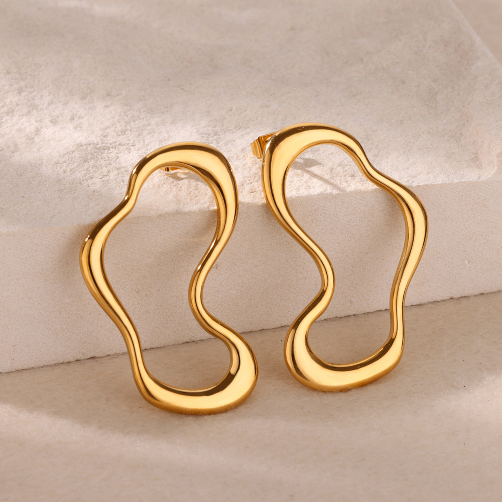 Pendientes de mariposa para mujer, aretes con forma de gota de agua de acero inoxidable de Color dorado, de joyería estética 2024
