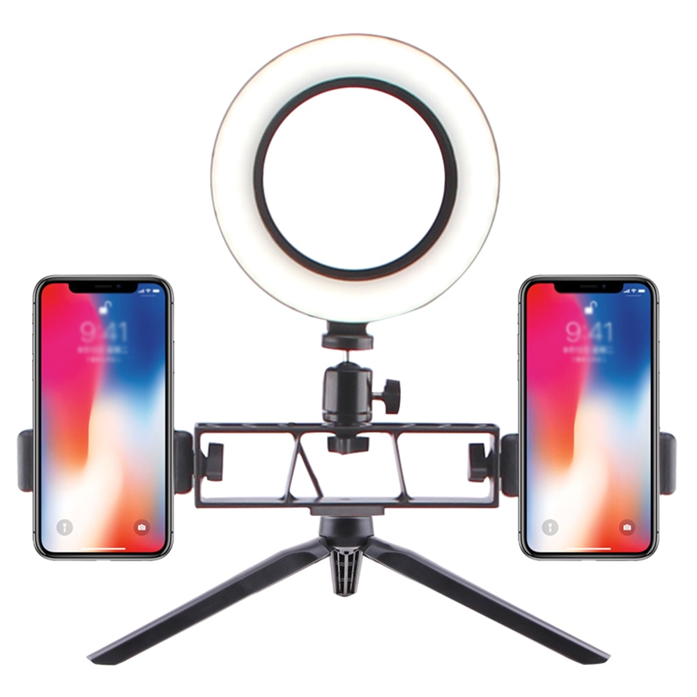 Photographie miroir de maquillage à LED Selfie lumière 160MM Dimmable appareil photo téléphone maquillage lampe flexible avec trépieds de Table pour ancres en direct: size 1