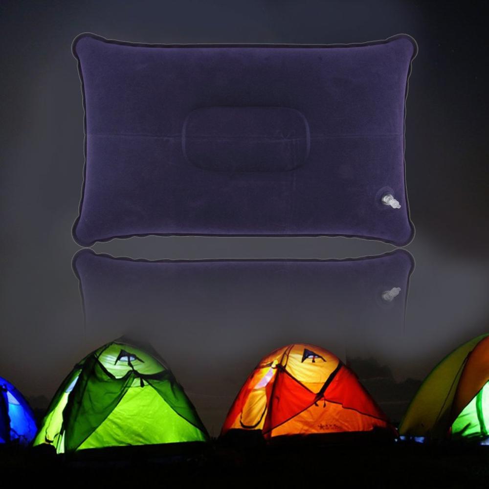 Almohada plegable portátil de viaje al aire libre, cojín inflable de aire, descanso, almohadas cómodas para dormir, accesorios de viaje