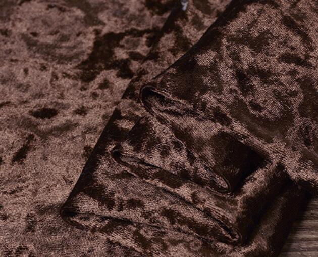 Sammetstyg tyg skrynkligt vackert silkeslent velourtyg för sammetsklänning kläder lyxigt mjuk sammet hemtextilgardin: 5 bruna