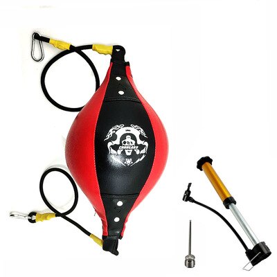 Punching Ball PU Pear Boxing Bag Reflex Speed Balls Muay Thai Punch Box Fitness Sports Equipment Training Adults Inflatable: SET RED