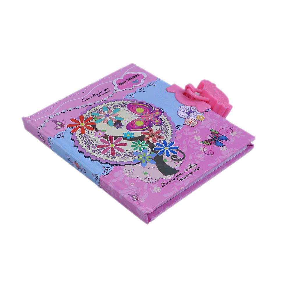 children's Hard Copybook kawaii password notebook student diary can lock Mini notepad cartoon random color 1pc