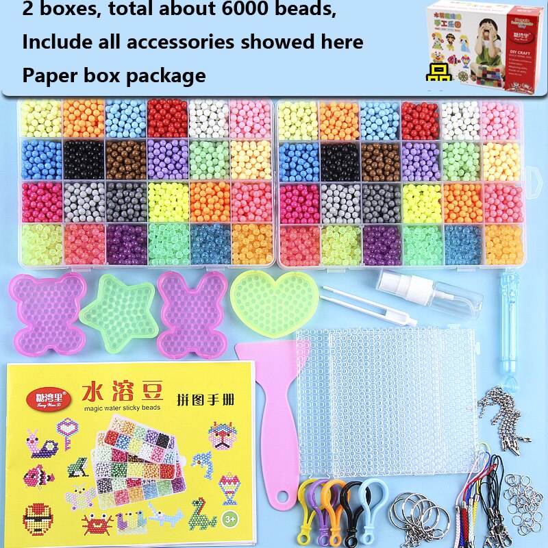 Kinder DIY Magie Wasser Klebrige Aqua Perlen Kit 5mm Sicher PVA Ball Perlen Handwerk Werkzeug Set Nicht Bügeln box für Kinder: YG10129-24-6000BX