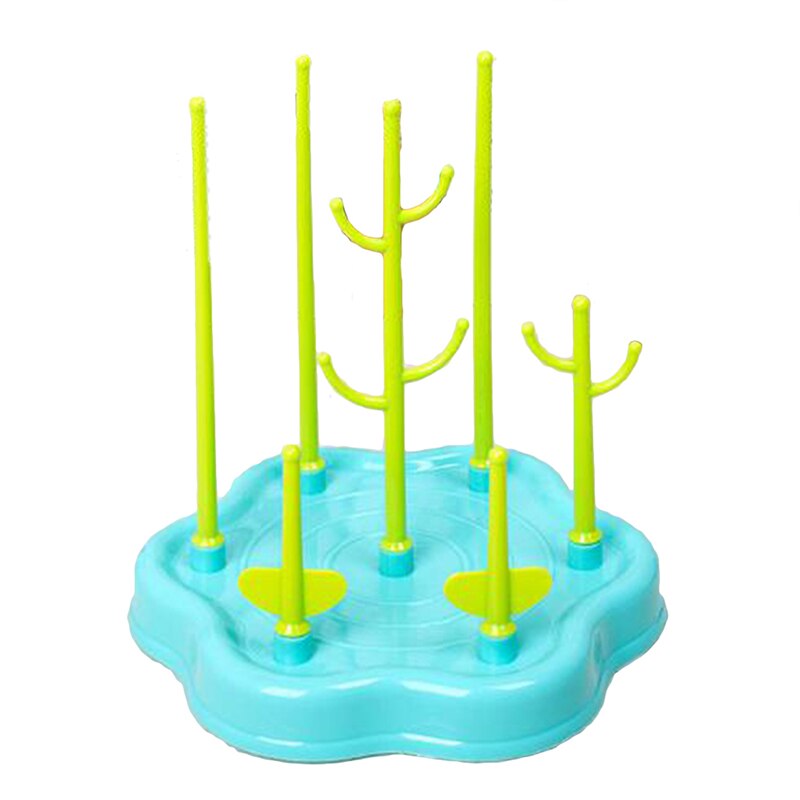 Escurridor antibiótico, estante para secador, soporte de alimentación, Soporte seguro para la salud, estante para botellas de drenaje, práctico estante para secar botellas de bebé: blue