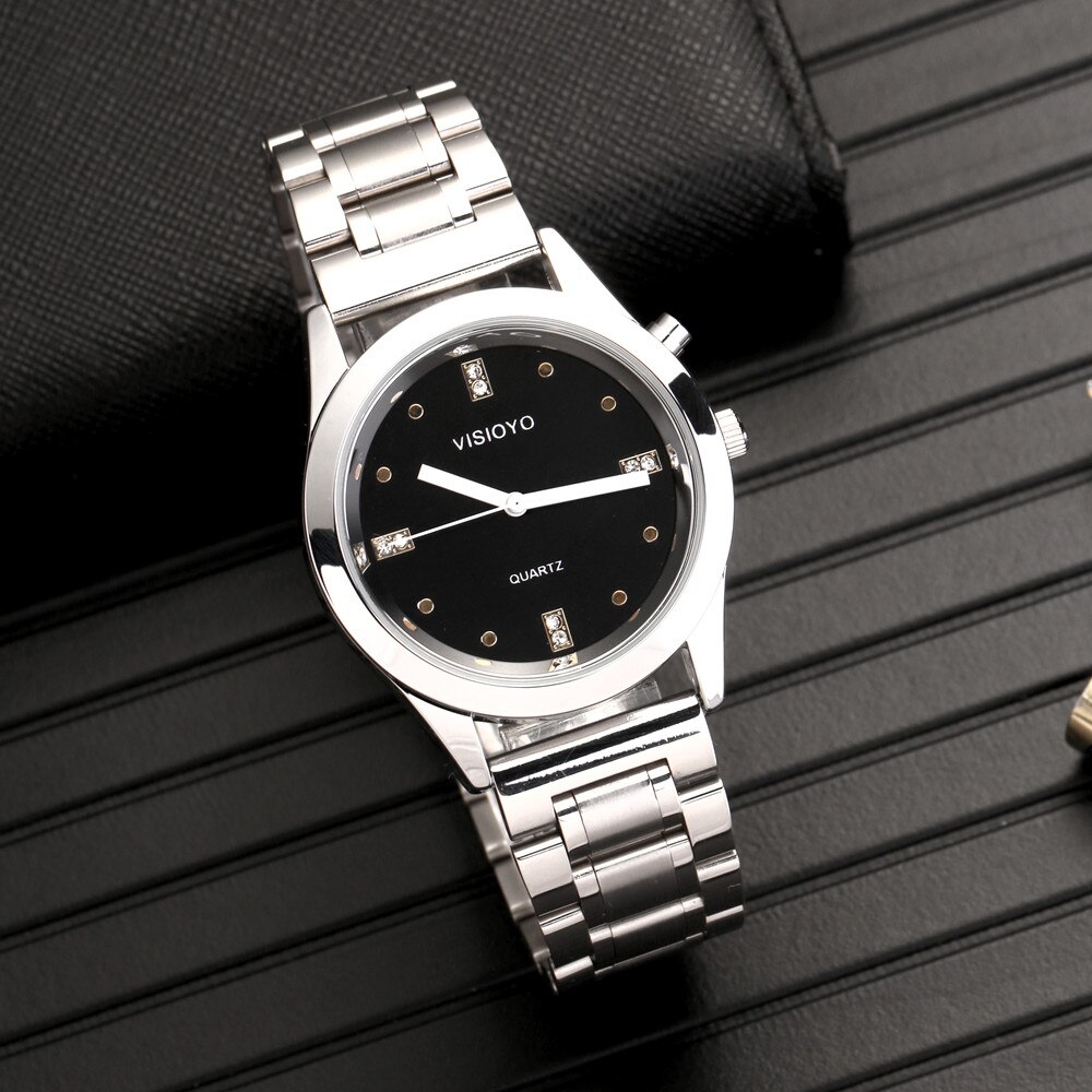 Deutsch Sprechende Armbanduhr mit Weckerunktion,Ansage von Uhrzeit und Datum, Schwarz - Ziffernblatt TGSW-20G