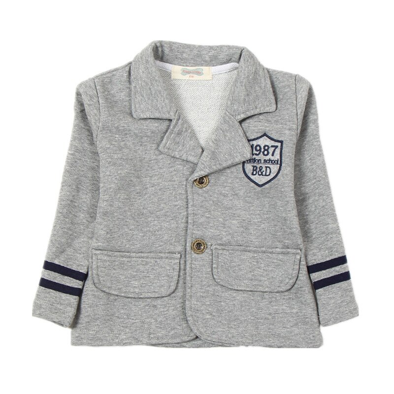 Herfst College Stijl Jongens Casual Pak Marineblauw Kinderen Jas Twee Gesp Baby Boy Pak