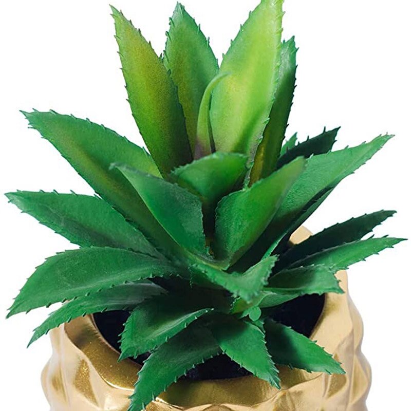 Artificial Potted Succulent Plants Set, Faux Succulents in Pots Home Decor (Gold)