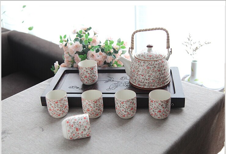 Keramiek 7Pcs Thee Set (1 Theepot Zes Thee Kopjes) Thee Sets Drinkware Chinese Porselein Kungfu Thee Gereedschappen