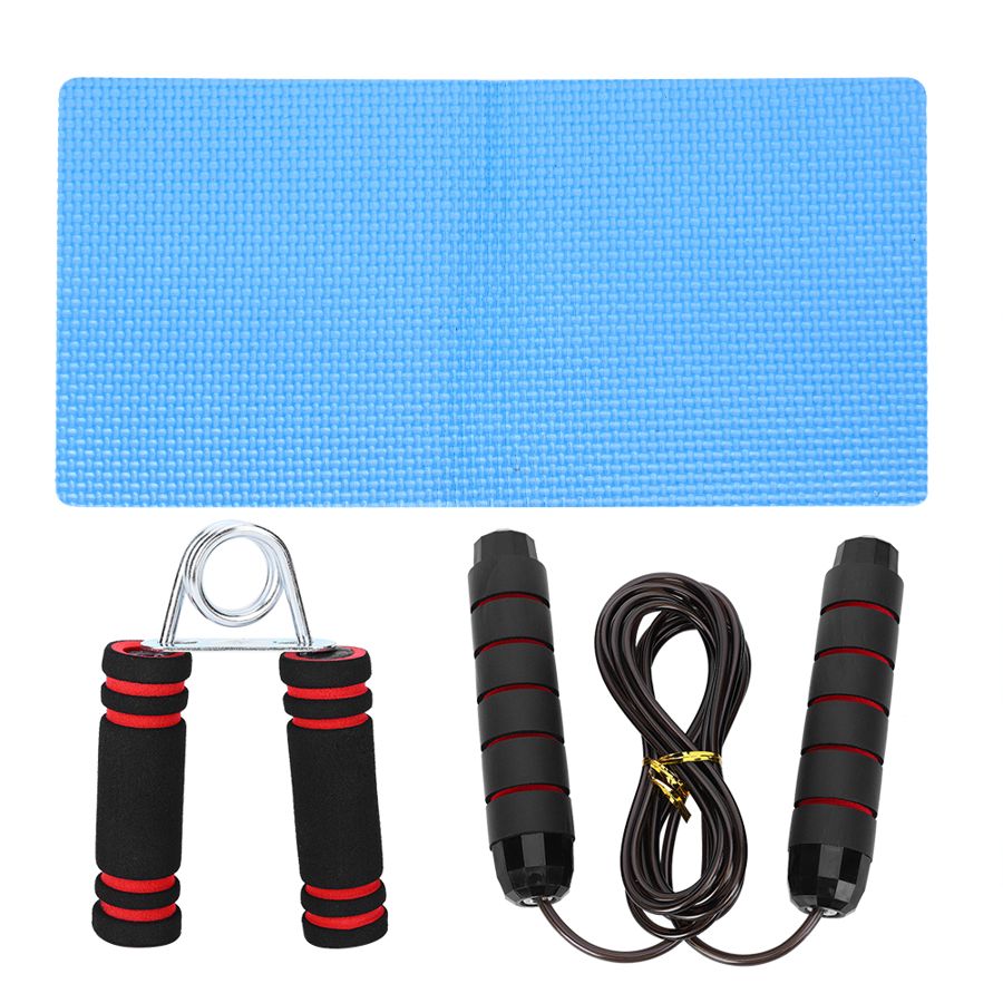 3in1 Abdominal Roller Jumping Rope Hand Grips No Noise Abdominal Wheel with Mat For Arm Waist Leg Exercise Gym Fitness Equipment