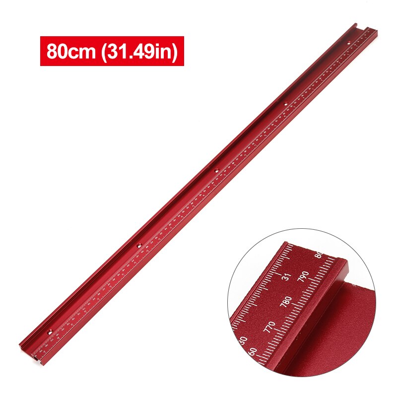 T Track with Scale Alloy T-tracks Slot Miter Track 300-800mm Woodworking Saw Table Workbench DIY Tools: 80cm