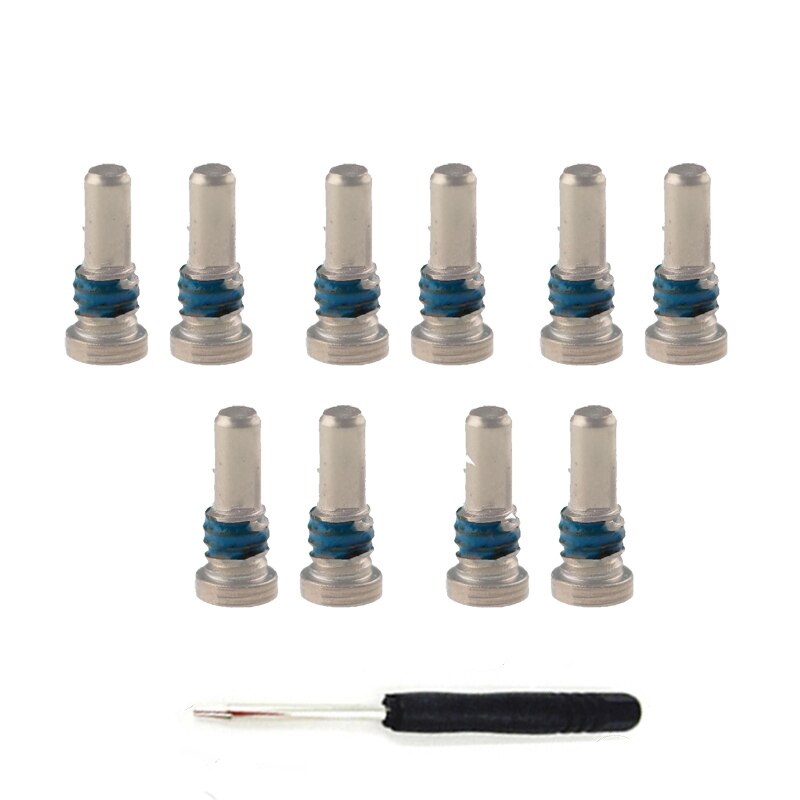 10 piezas Torx Punto 5 estrella tornillo de 5 Dock conector inferior tornillo + 1 piezas destornillador para iPhone 8 iPhone8 más útil al por mayor