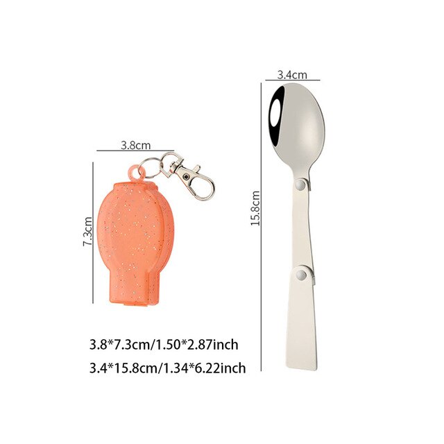 Stainless Pocket Spoon Fork Spork Foldable Camp Travel Party Picnic Cooking Camping Outdoor Tableware Kitchen Accessories: B