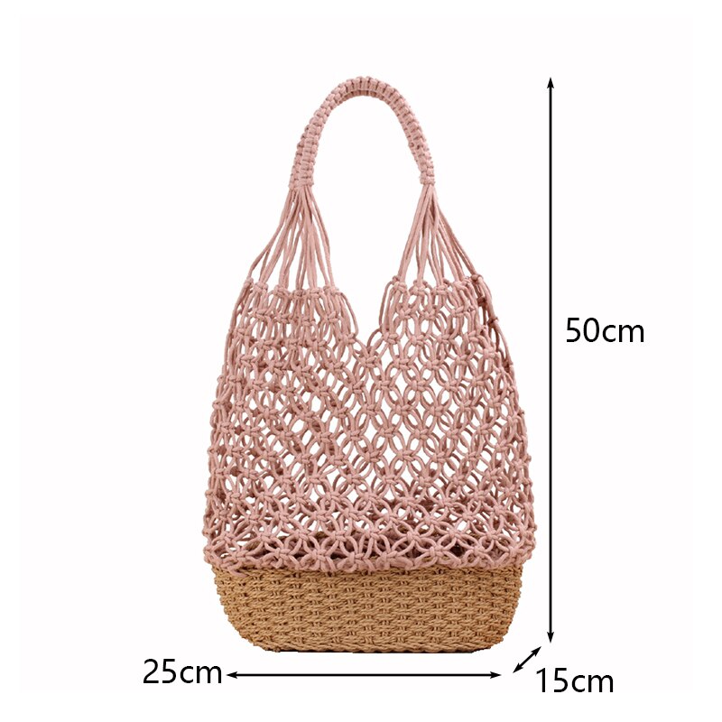 Casual Rotan Geweven Vrouwen Handtas Grote Strooie Grandado casual-rotan-geweven-vrouwen-handtas-grote-strooie-grandado