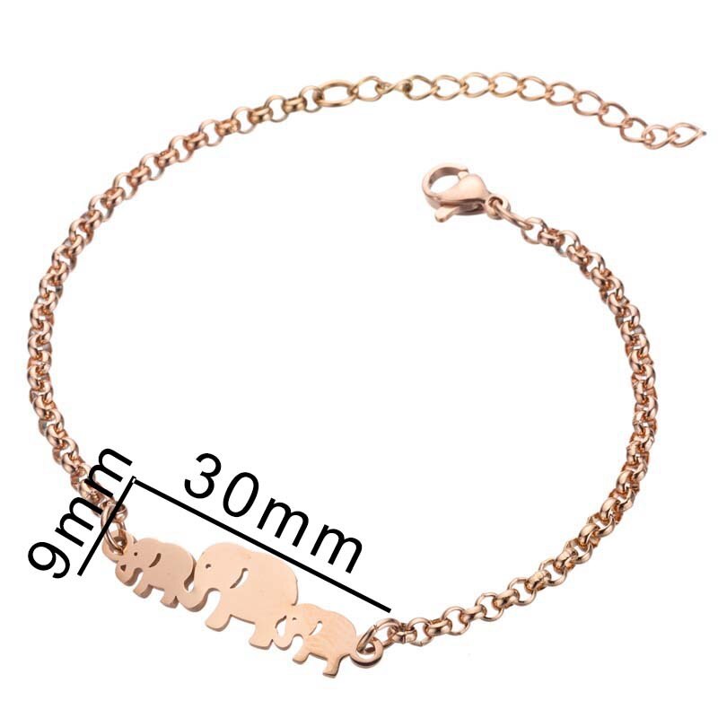 Pulseira animal para mulher de aço inoxidável por atacado pulseira ajustável simples elefante pulseiras presentes para acessórios femininos