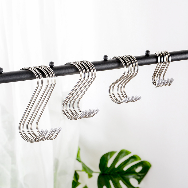 4 Maten S-Vormige Haken Multifunctionele Universele Rvs Hanger Thuis Badkamer Keuken Kapstok Organizer Houder gereedschap