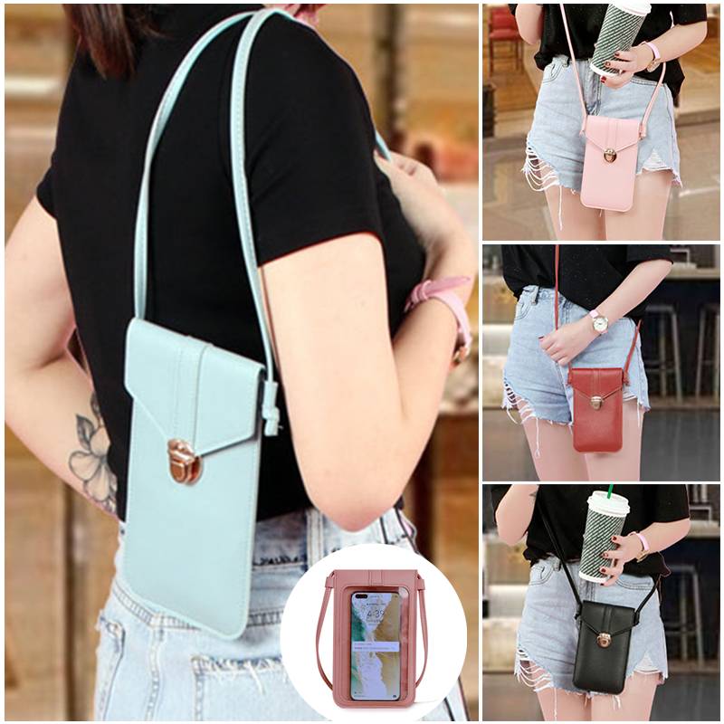 PU Crossbody praktisch tasche mädchen Brieftasche Tasche Touchscreen praktisch Geldbörse Tasche Smartphone Schulter Riemen Handtasche Wasserdicht