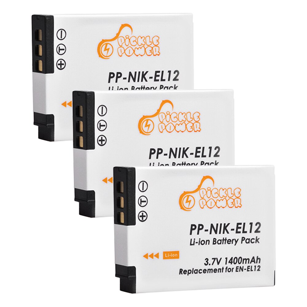 EN-EL12 EN EL12 Battery Charger Kits for Nikon CoolPix S610c S1000pj S6200 S6300 S9400 S9500 S9200 S9700 S9900 AW120 AW110 S70.: 3 Battery
