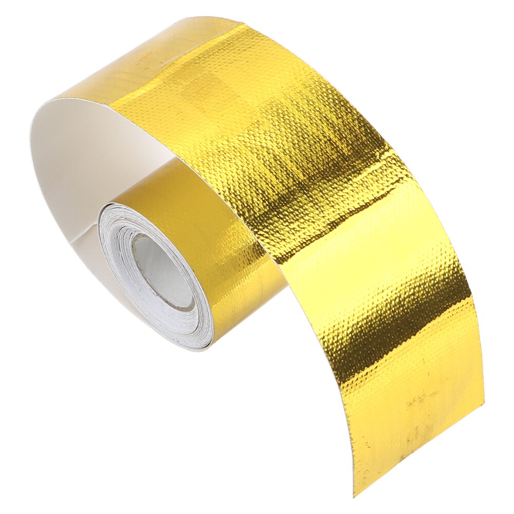 FORAUTO cinta de papel de aluminio de 5cm x 5m, tubo de admisión dorado de alta resistencia a la temperatura, cinta autoadhesiva aislante, accesorios para coche