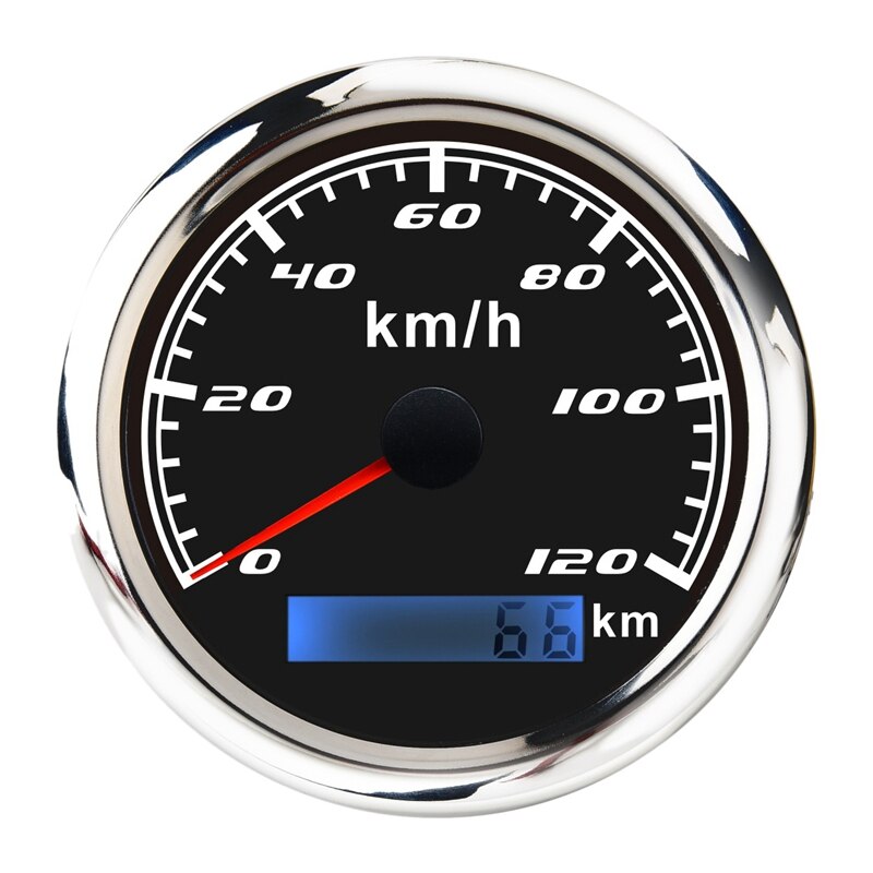 Universal Speedometer 12V/24V Odometer 85mm 120Km/H LCD Hourmeter Tachometer Backlight for Marine Car Motorcycle-boom: Green