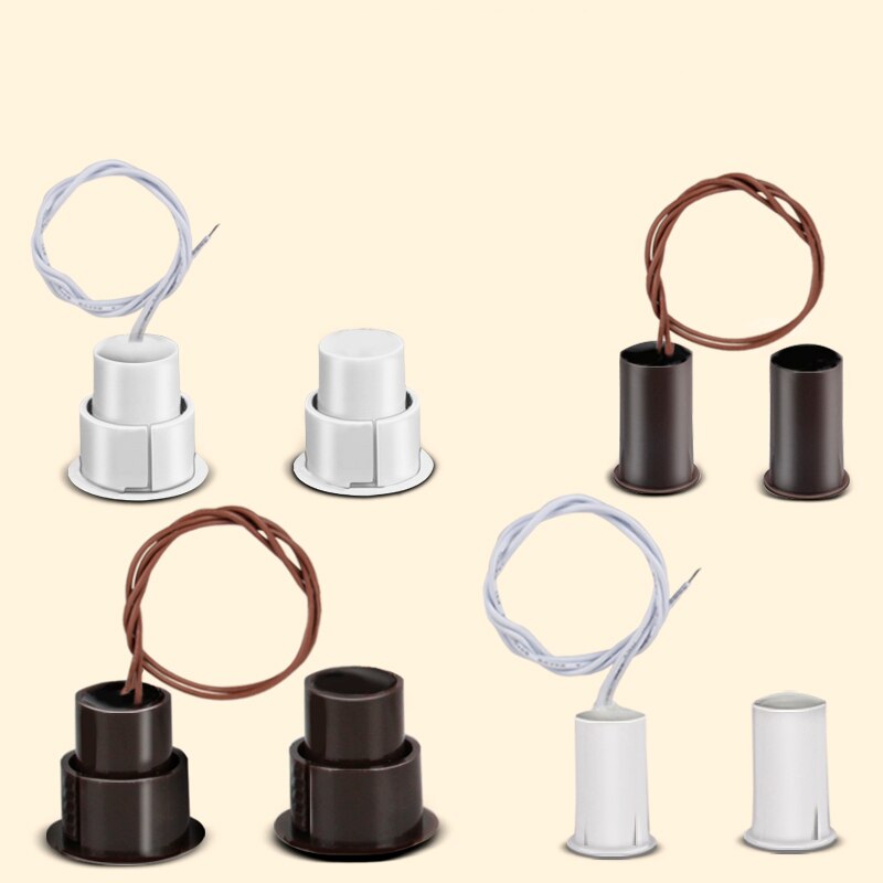 10 Pcs Wired Door Window Sensor Recessed Magnetic Contacts Security Reed Switch Alarm For Home Security Alarm White
