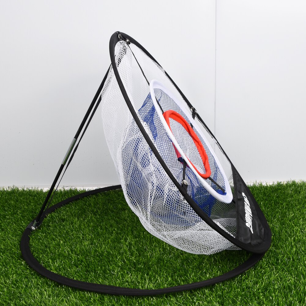 Golf Pop UP Indoor Outdoor Chipping Pitching Cages Mats Practice Easy Net Golf Training Aids Metal + Net