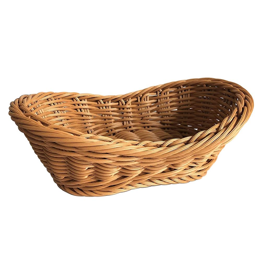 Wicker Woven Basket Bread Tray Serving For Food Fruit Cosmetic Storage Tabletop Bathroom Storage Kitchen Organizer: S