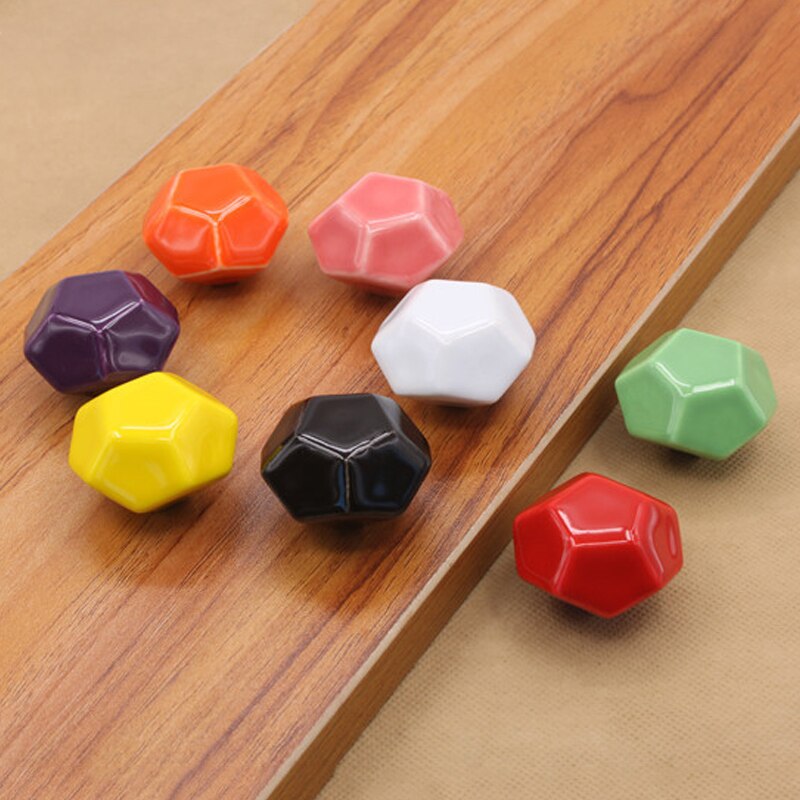 1Pc Enkele Gat Kledingkast Lade Trekt Deurklink Keramiek Kabinet Knop Met Schroef Meubilair Hardware