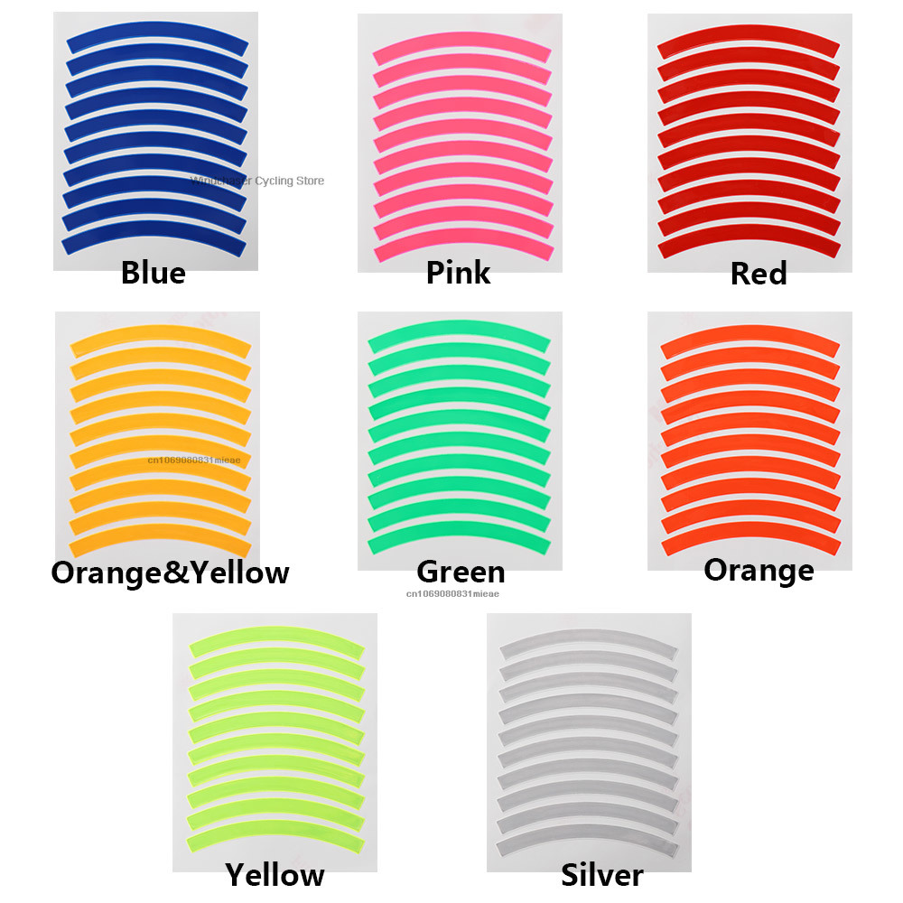 Pegatinas reflectantes para ruedas de bicicleta, cinta adhesiva fluorescente reflectante para ciclismo, pegatina decorativa de seguridad de advertencia para bicicleta de montaña, 1 ud.