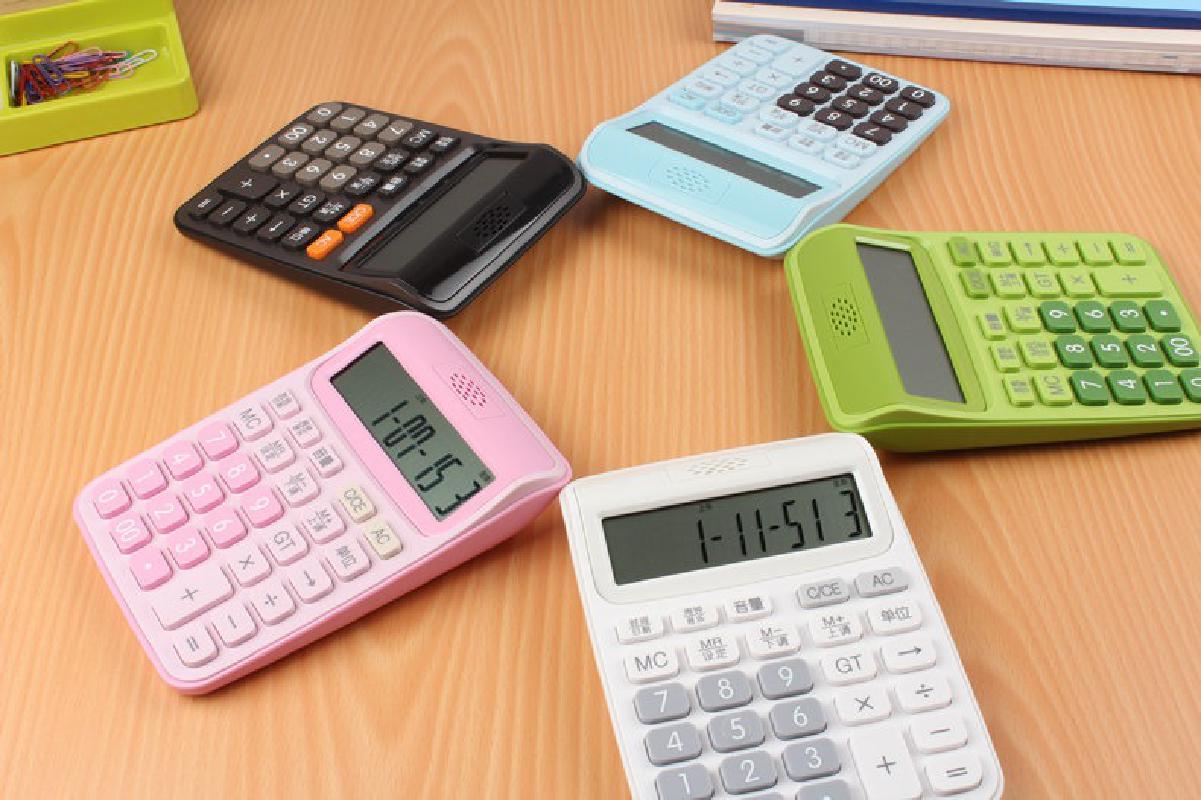 12 Digit Desk Voice Calculator Large Buttons Financial Business Accounting Tool Pink Blue Black Big Buttons Battery