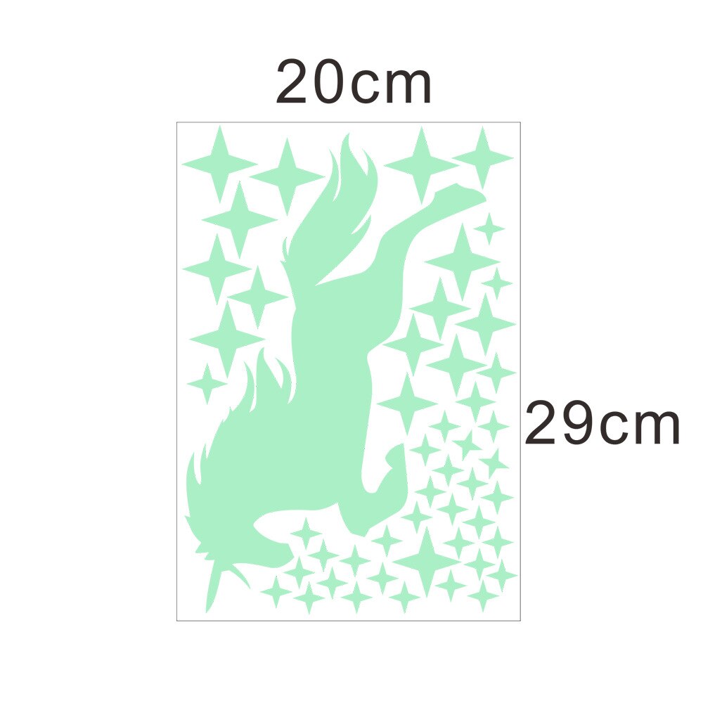 Luminous Running Unicorn Sticker DIY Star glow Dec... – Grandado
