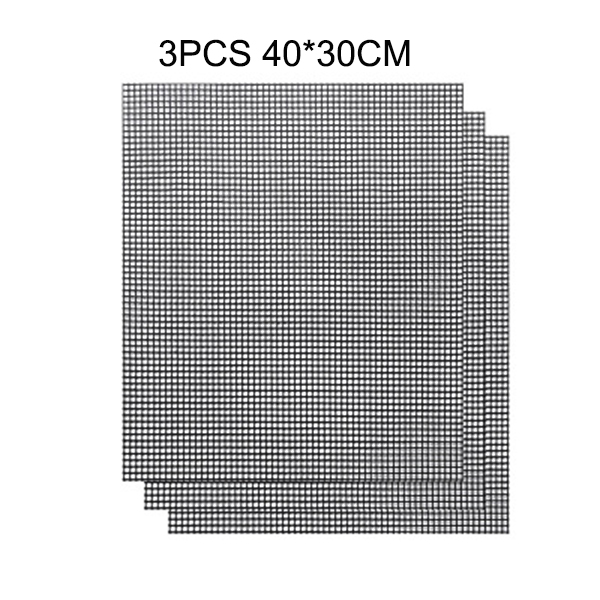 Non-stick BBQ Grill Mat Barbecue Baking Pad Reusable Barbecue Grill Mesh Mat For Outdoor Cooking BBQ Grill Accessories: 3pcs 40X30